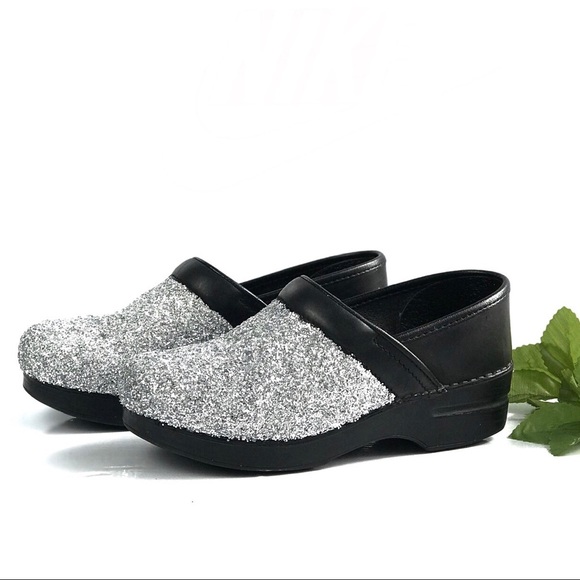 glitter nursing clogs